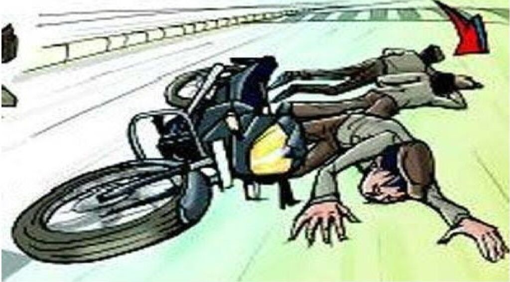 एक अज्ञात वाहन की टक्कर से मोटरसाइकिल सवार दो युवकों की मौत Sarwadhik News