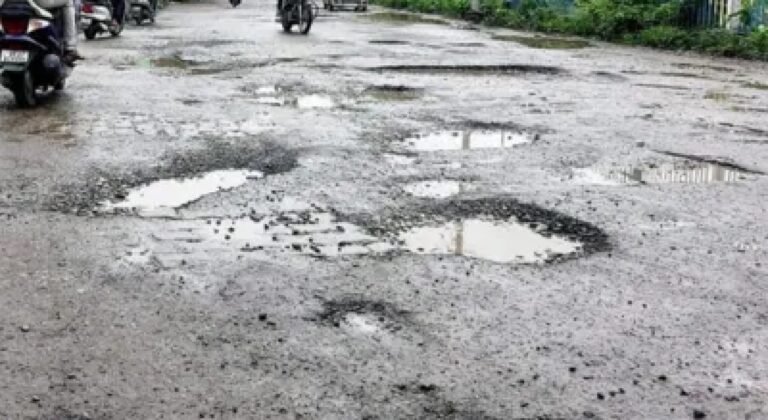 सीतापुर में सड़क पर गड्ढे के चलते स्कूटर से गिरकर महिला की मौत Sarwadhik news